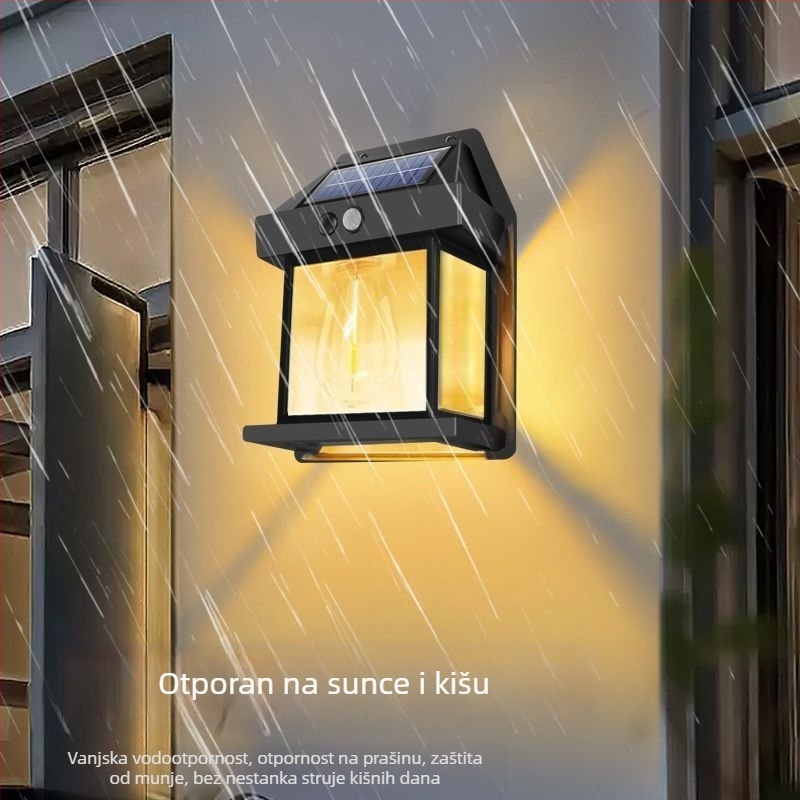 Solarna zidna lampa za vanjsku upotrebu, visoke snage, ultra jaka, IP63 vodootporna, senzor pokreta, vrt