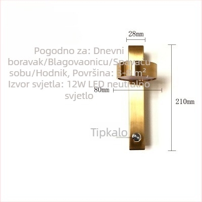 Nordijska moderna minimalistička zidna svjetiljka u obliku T sa prekidačem i regulatorom svjetla, kreativna retro noćna svjetiljka za spavaću sobu