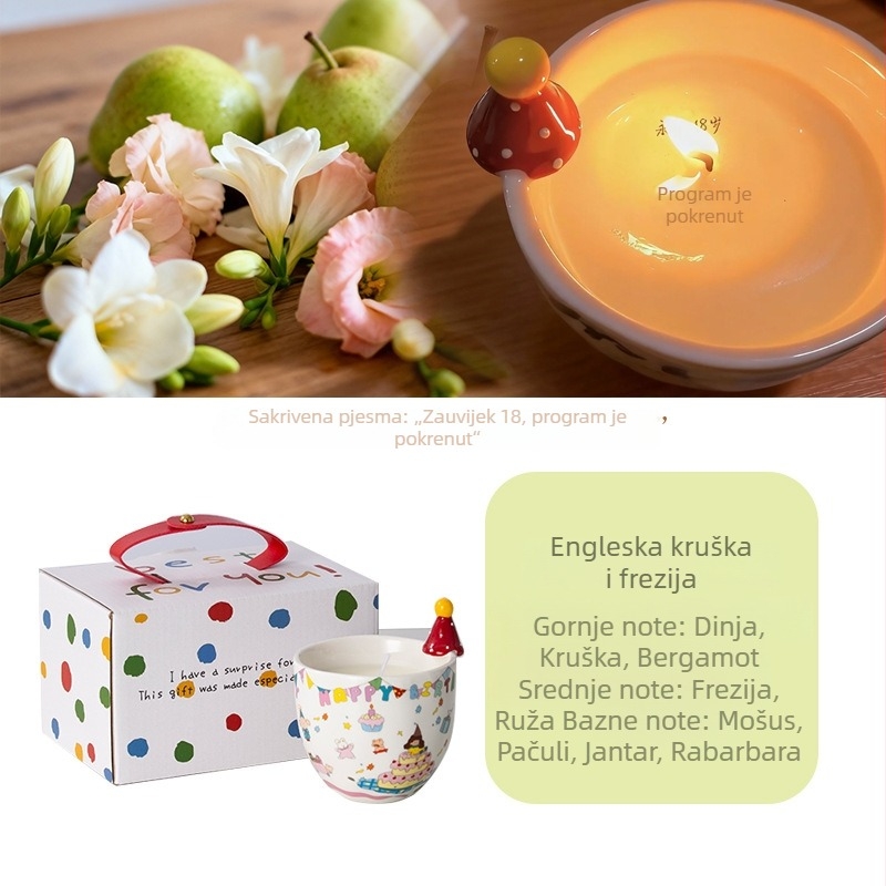 Aromatična svijeća od sojinog voska u obliku magične kape za rođendan, sladak stil, poklon za djevojke i najbolje prijateljice
