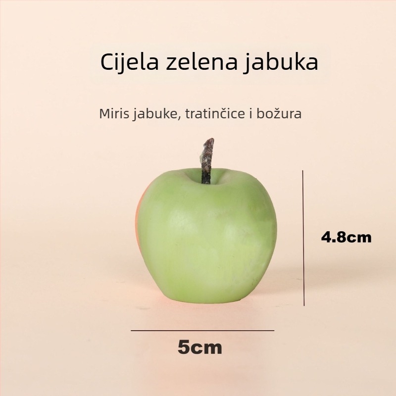 Ručno oslikana aromatična svijeća u obliku jabuke, dekorativno voće, dar za rođendan