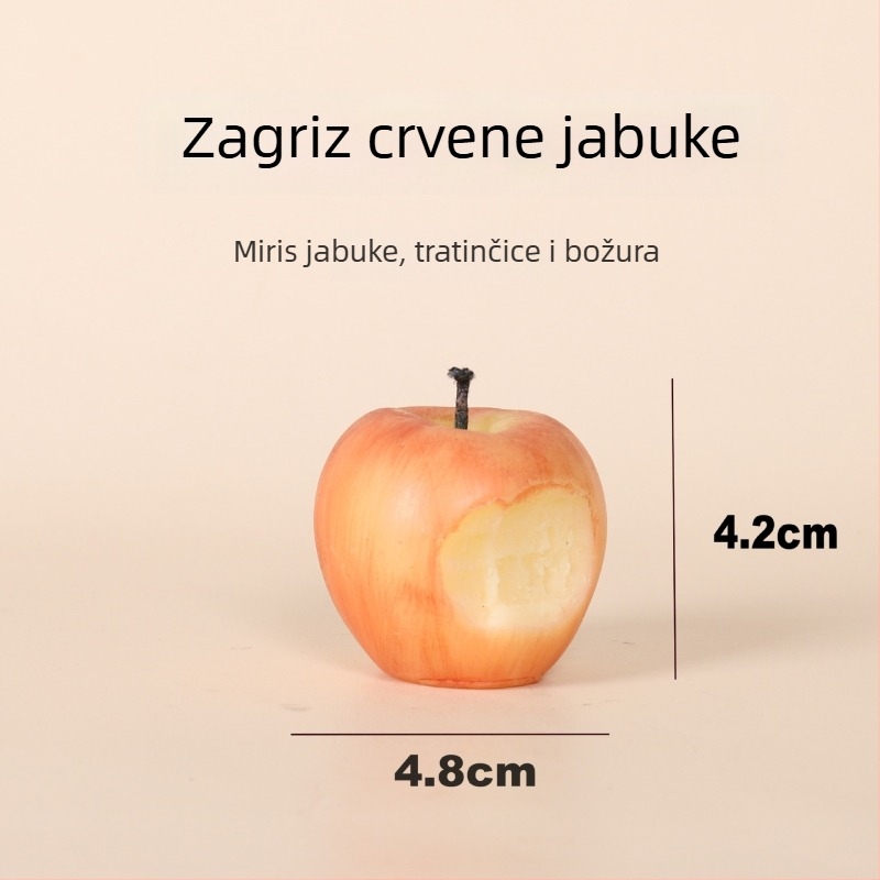 Ručno oslikana aromatična svijeća u obliku jabuke, dekorativno voće, dar za rođendan