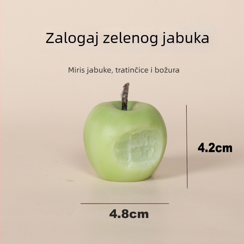 Ručno oslikana aromatična svijeća u obliku jabuke, dekorativno voće, dar za rođendan