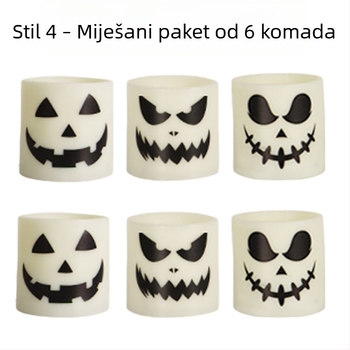 Halloween set od 6 LED svijeća s daljinskim upravljanjem, 18 tipki, dekoracija duh