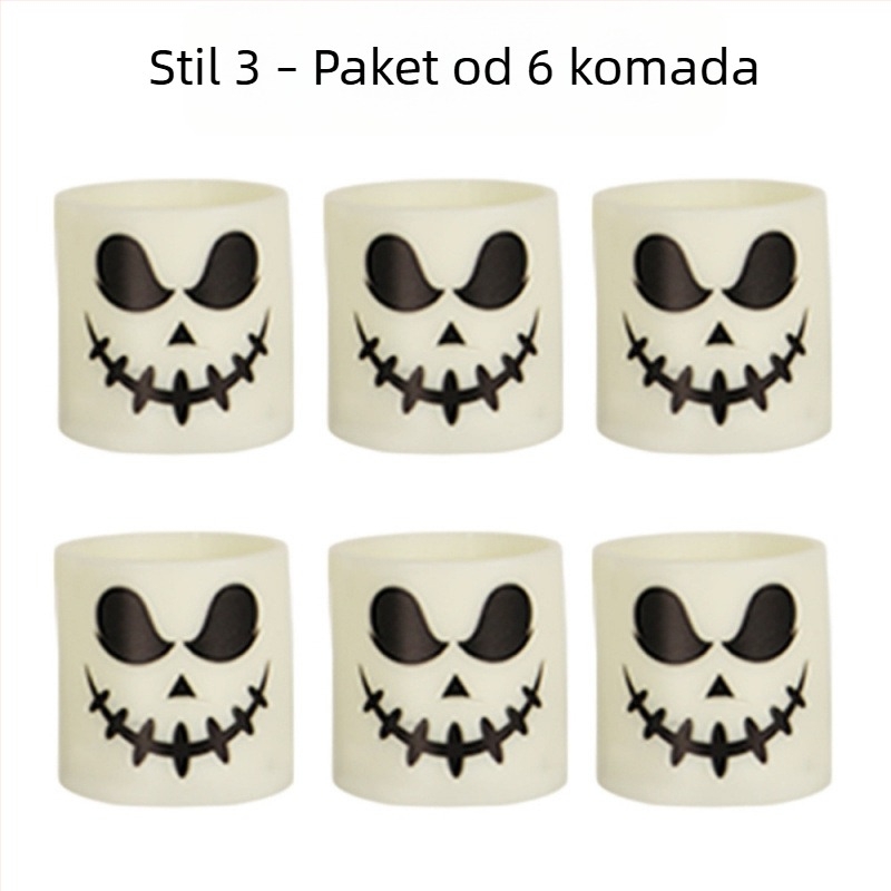 Halloween set od 6 LED svijeća s daljinskim upravljanjem, 18 tipki, dekoracija duh