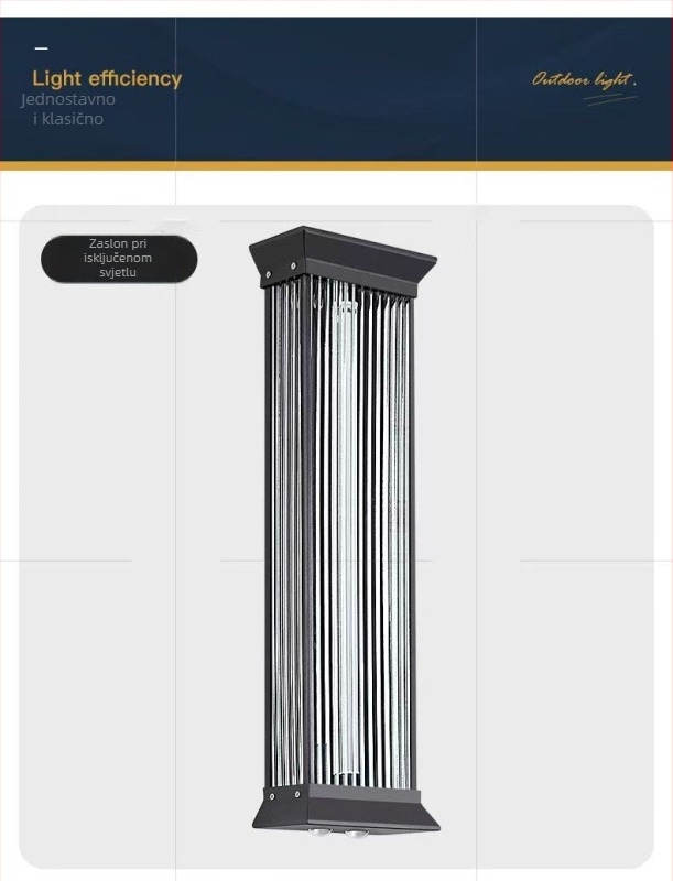 Solarna LED zidna lampa s gore-dolje osvjetljenjem, moderni minimalistički dizajn, vodootporna vanjska vrtna svjetiljka, napajanje 110–220V