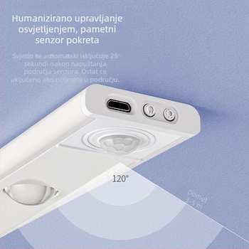 Pametna LED traka s senzorom pokreta, s ugrađenom baterijom, samoljepljiva za garderobe, ormare i vinske ormare