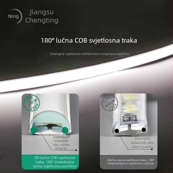 COB LED traka, trobojna promjena boje, samoljepljiva, vodootporna, 24V, silikon fleksibilna LED traka za dnevni boravak
