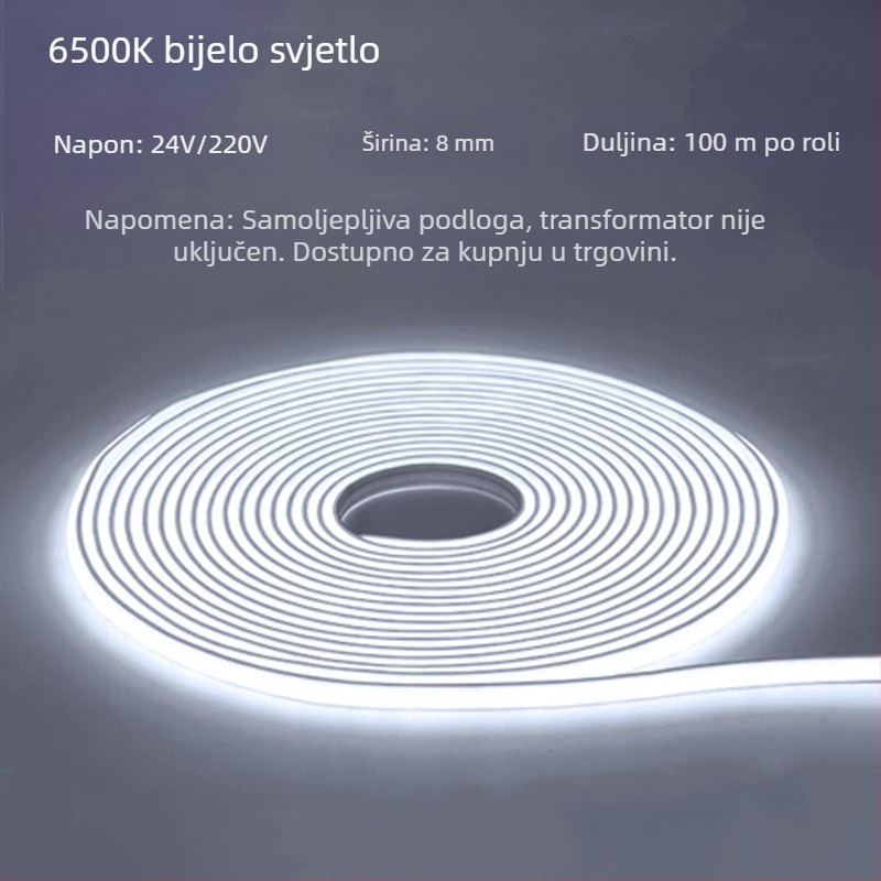 COB LED traka, trobojna promjena boje, samoljepljiva, vodootporna, 24V, silikon fleksibilna LED traka za dnevni boravak