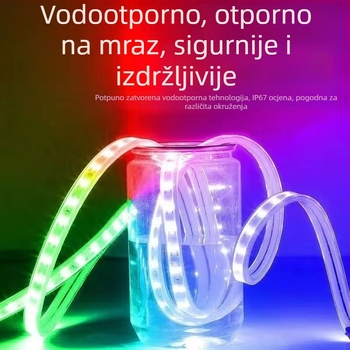 220V RGB LED traka 5050 za vanjsku upotrebu, vodootporna IP67, daljinsko upravljanje, promjena boje, reklamno osvjetljenje projekata