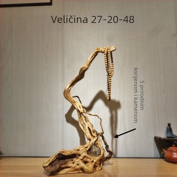 Drvena skulptura od korijena s Guanyin i Maitreya, prirodni oblik, stari materijal