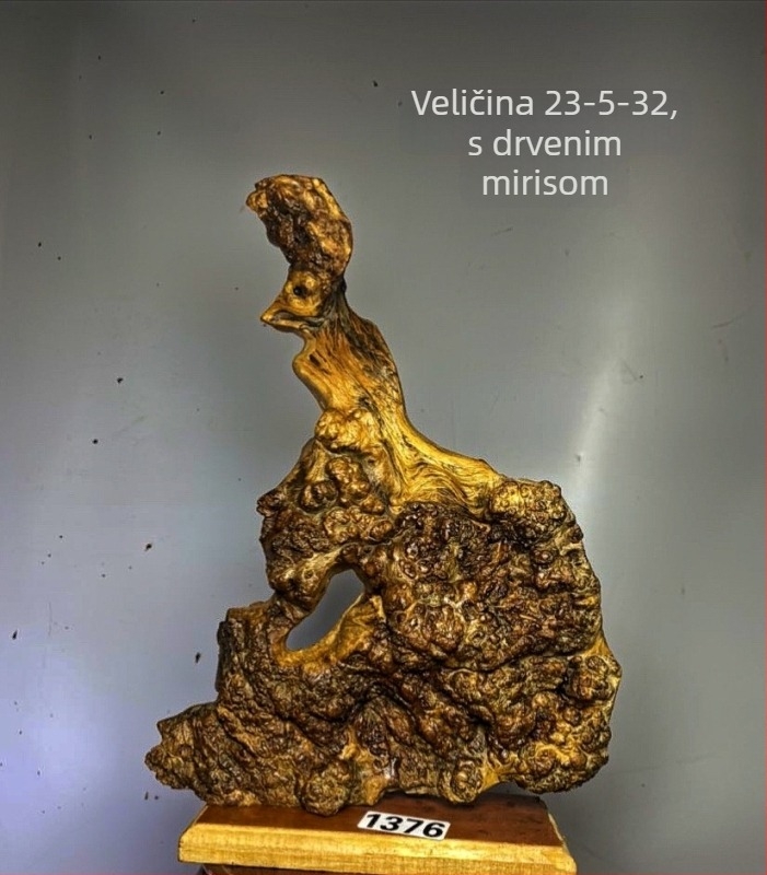 Drvena skulptura od korijena s Guanyin i Maitreya, prirodni oblik, stari materijal