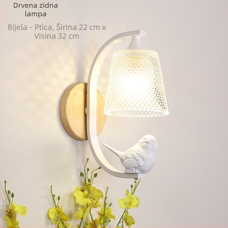 Skandinavska minimalistička LED zidna svjetiljka s motivom ptice za spavaću sobu, dječju sobu, dnevni boravak i hodnik