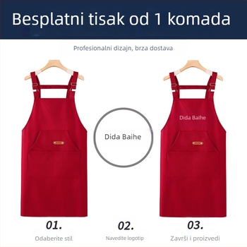 Ženska kuhinjska pregača s karikaturnim motivom, ljetna lagana, vodonepropusna i otporna na masnoće, s otiskom i naramenicama
