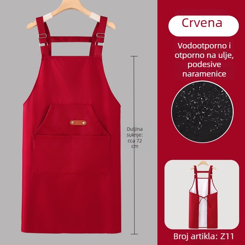 Ženska kuhinjska pregača s karikaturnim motivom, ljetna lagana, vodonepropusna i otporna na masnoće, s otiskom i naramenicama
