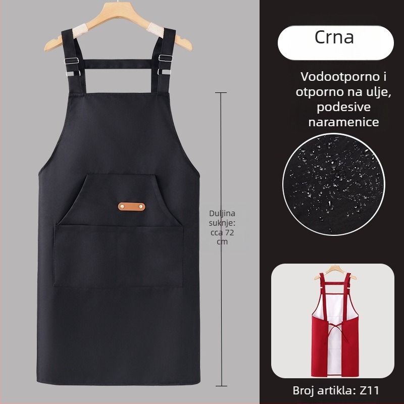 Ženska kuhinjska pregača s karikaturnim motivom, ljetna lagana, vodonepropusna i otporna na masnoće, s otiskom i naramenicama