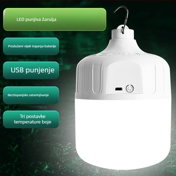 LED lampa za kampiranje sa tri boje, punjiva, bežični, vodootporna, regulacija jačine svjetla za kućnu upotrebu