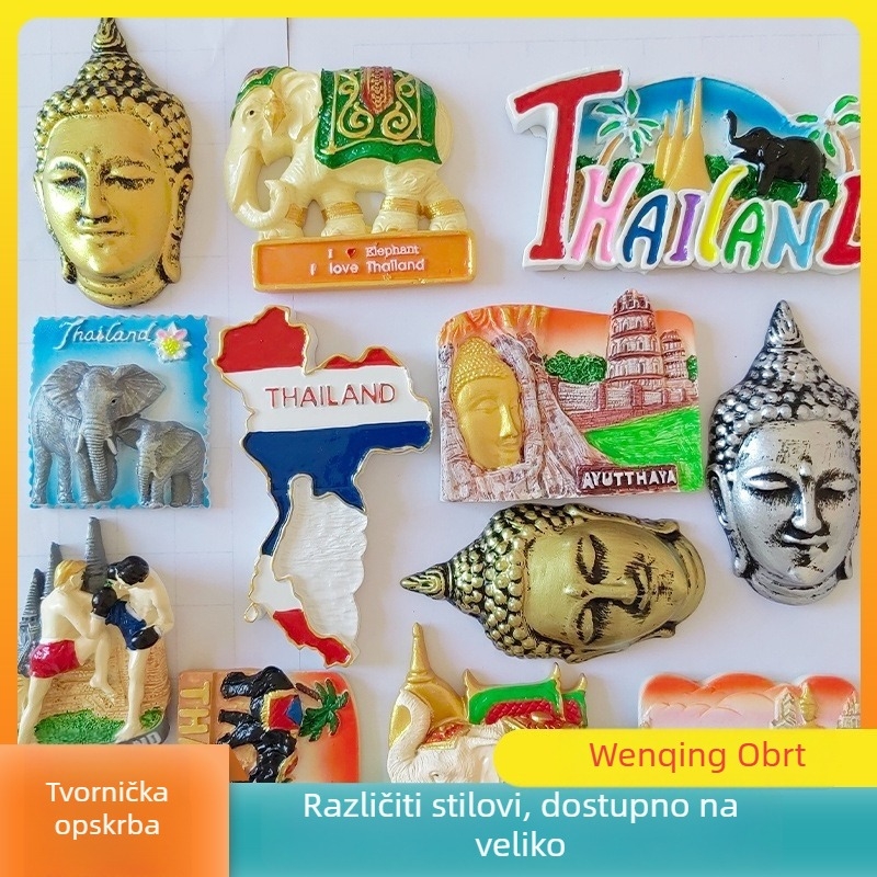 Phuket, Tajland — 3D magnetski magnet za hladnjak s pogledom na more, ručni rad od smole, suvenir s putovanja
