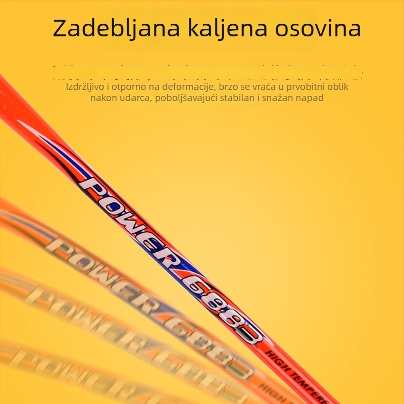 Jinyu legirani badminton reketa, za početnike, odrasle i djecu, set od 2 komada, izdržljiva jednokomponentna konstrukcija za trening i natjecanje