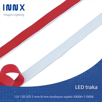 12V LED trak s 120 LED, trobojno podešavanje rasvjeta, debljina 5/8 mm, visoka temperaturna otpornost, 12W, niskonaponsko osvjetljenje, zaštita očiju, nije vodootporna, za ormariće