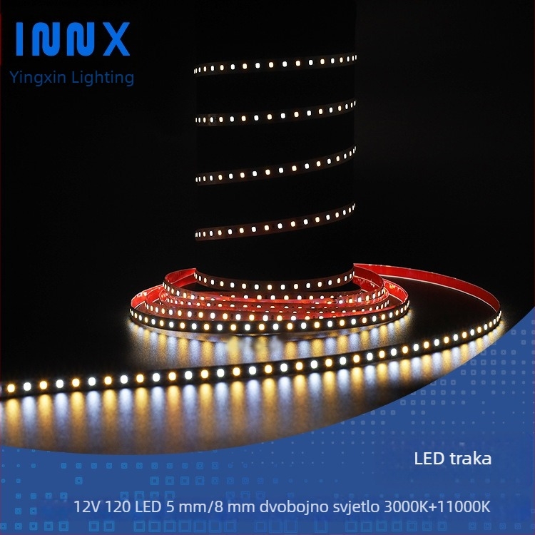 12V LED trak s 120 LED, trobojno podešavanje rasvjeta, debljina 5/8 mm, visoka temperaturna otpornost, 12W, niskonaponsko osvjetljenje, zaštita očiju, nije vodootporna, za ormariće