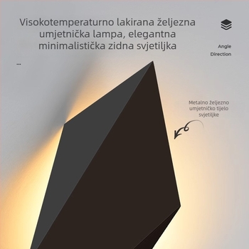 Minimalistička zidna svjetiljka za spavaću sobu i dnevni boravak, novi model 2024., umjetničko noćno svjetlo sa skrivenom lampom