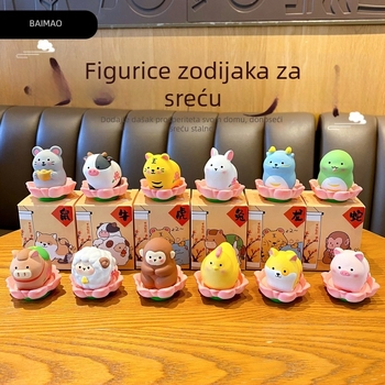 Baimao Izvorne figure od smole – Dvanaest znakova zodijaka, kreativni automobilski dodatak i stolna dekoracija
