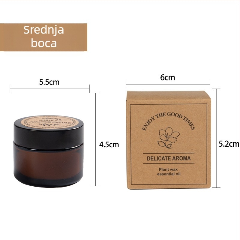 Svijeća od sojinog voska u staklenoj posudi, aromaterapija, kreativan dizajn, ekološka