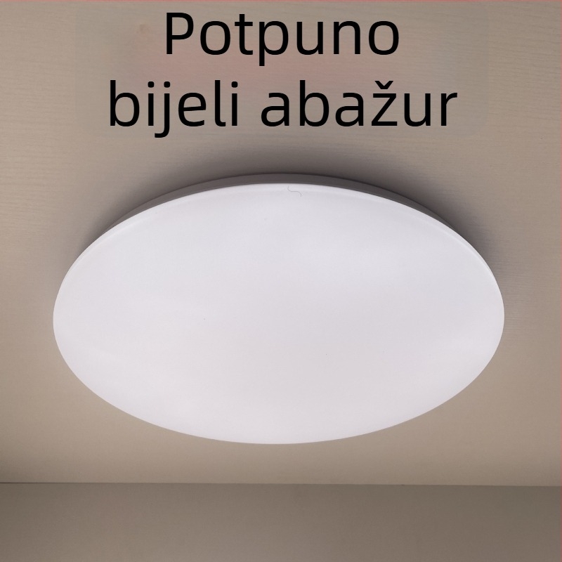Kućište sjenila s jednim akrilnim pločom, univerzalno stropno LED svjetlo, okruglo, spavaća soba, prozirni plastični panel