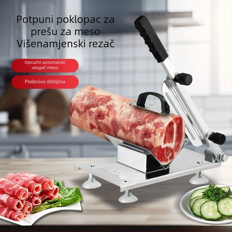 Ručni rezač za meso – rulice od janjetine, za kućnu i malu poslovnu upotrebu, karbonsko čelika
