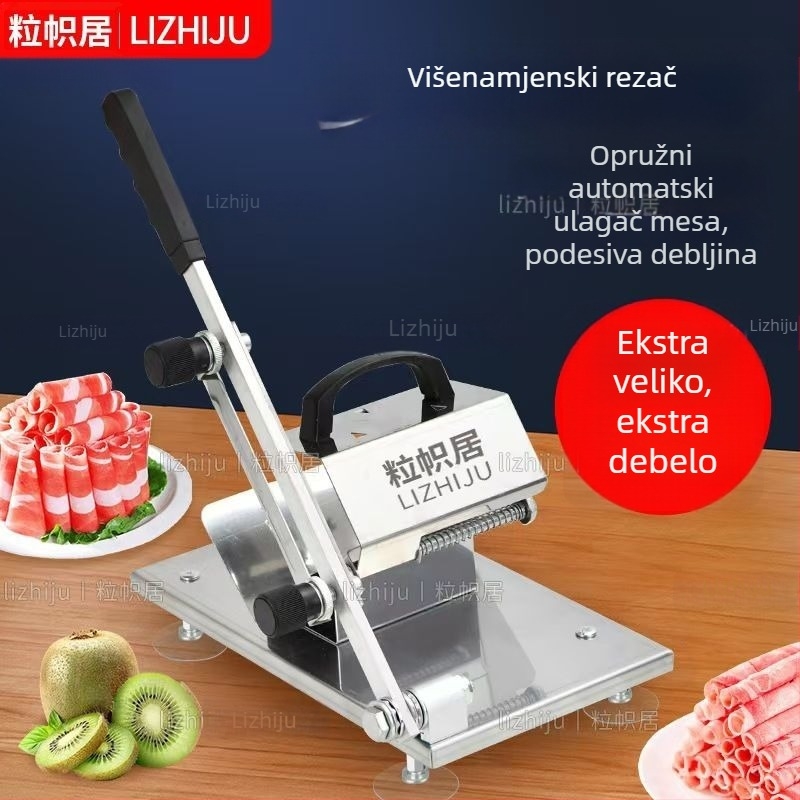 Ručni rezač za meso – rulice od janjetine, za kućnu i malu poslovnu upotrebu, karbonsko čelika