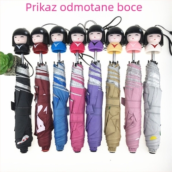 Kreativni karikaturalni kišobran s likom djevojčice‑figurice, olovka oblik kišobran, sklopivi kišobran za sunce i kišu