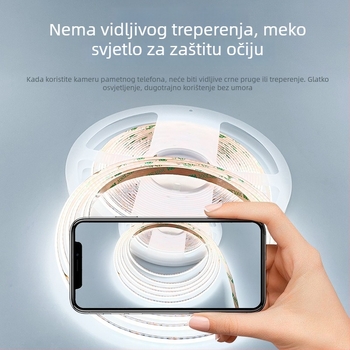 COB trobojna dimabilna LED traka s ljepilivim stražnjim dijelom, pametno upravljanje, kompatibilna s Mi Home za neprekidno podešavanje svjetline