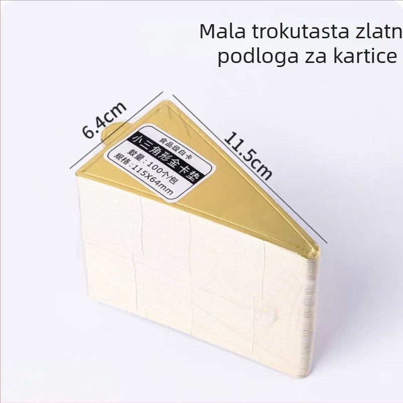 Trokutna podloga za dno torte sa šifon mousseom, Basque cheesecake, zlatni karton