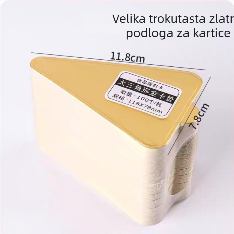 Trokutna podloga za dno torte sa šifon mousseom, Basque cheesecake, zlatni karton