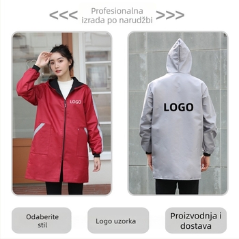 Ženska kuhinjska pregača s flis podstavom, otporna na vjetar, vodootporna i otporna na ulje, s tiskom logotipa