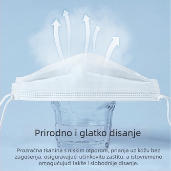 Sandacare jednokratna maska s individualnom pakiranjem, otporna na prašinu, prozračna, trostruka zaštita s aktivnim ugljem i Melt-Blown filtrom