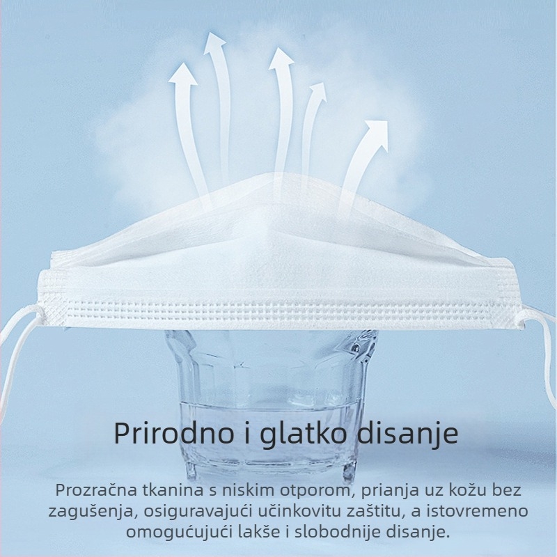 Sandacare jednokratna maska s individualnom pakiranjem, otporna na prašinu, prozračna, trostruka zaštita s aktivnim ugljem i Melt-Blown filtrom