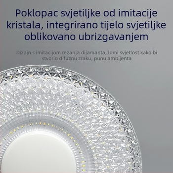 LED UFO svjetiljka s E27 navojem, okrugla kristalna žarulja za spavaću sobu i blagovaonu, zaštita očiju, tri boje svjetla