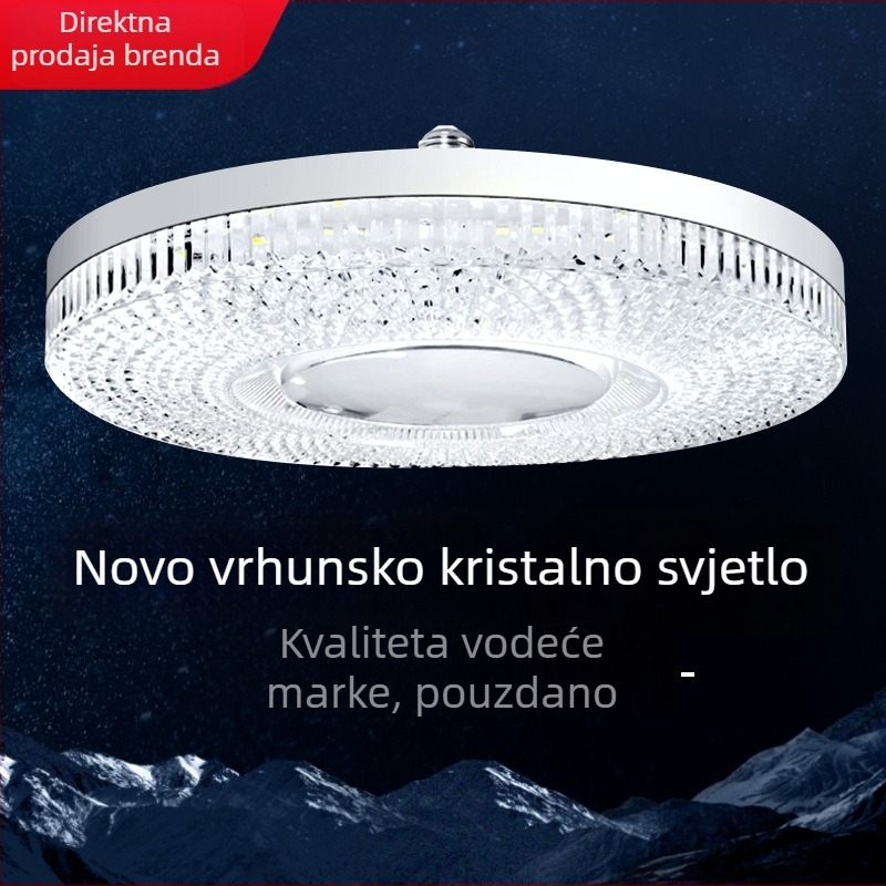 LED UFO svjetiljka s E27 navojem, okrugla kristalna žarulja za spavaću sobu i blagovaonu, zaštita očiju, tri boje svjetla