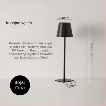 Metalna visoka stolna lampa za dekoraciju restorana i barova, minimalistički stil, ambijentalno osvjetljenje za spavaću sobu, dodirno punjenje