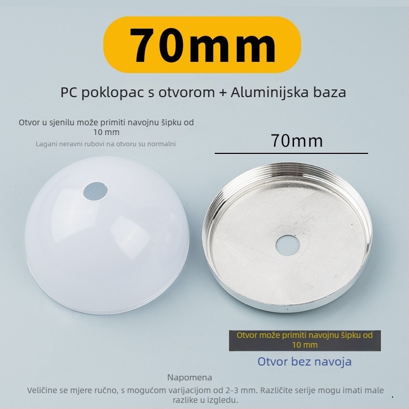 Punjiva stolna lampa s perforiranim abažurom u obliku polukugle i aluminijskom bazom