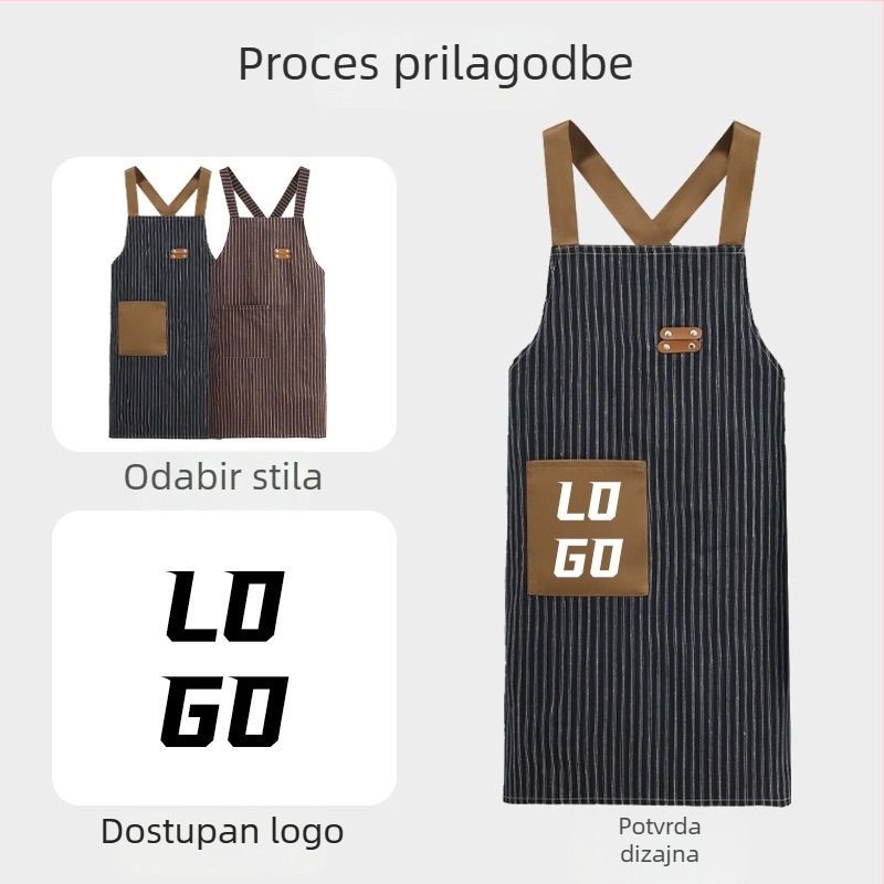 Prozračna kućna pregača za kuhanje, za odrasle, s tiskom logotipa Life Radius, moderni minimalistički dizajn