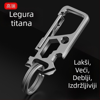 Privjesak za ključeve od čistog titanija, titanova legura, za muškarce, izuzetno debeo, izdržljiv, višenamjenski, otporan na koroziju, jednobojan, za kućnu upotrebu