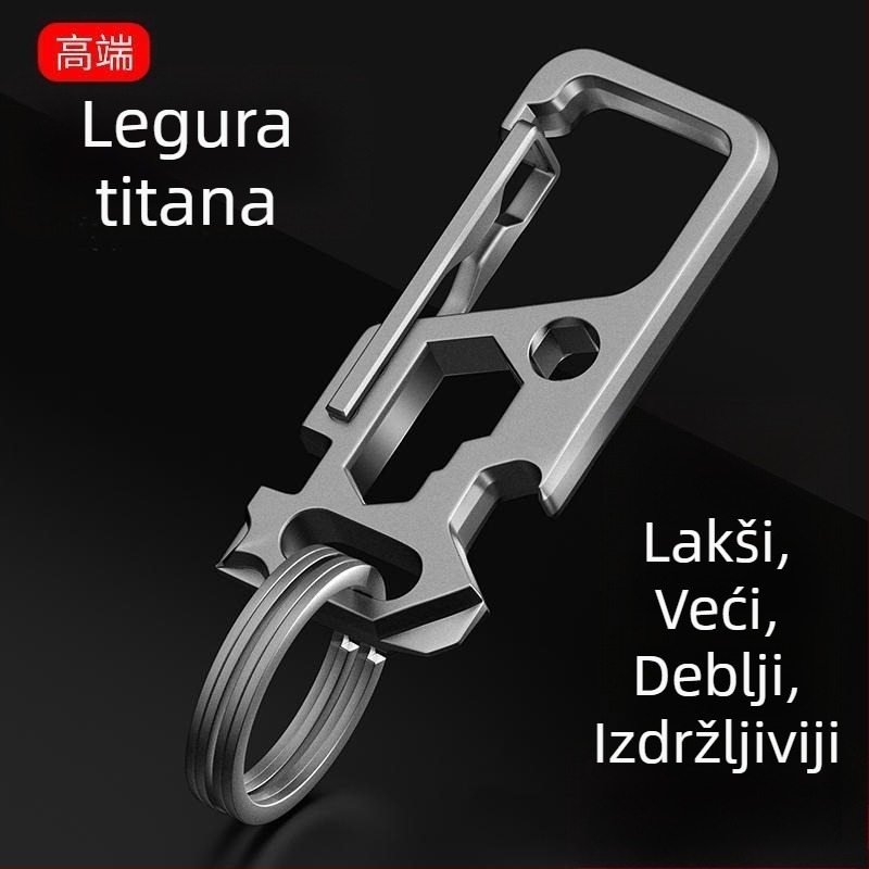 Privjesak za ključeve od čistog titanija, titanova legura, za muškarce, izuzetno debeo, izdržljiv, višenamjenski, otporan na koroziju, jednobojan, za kućnu upotrebu