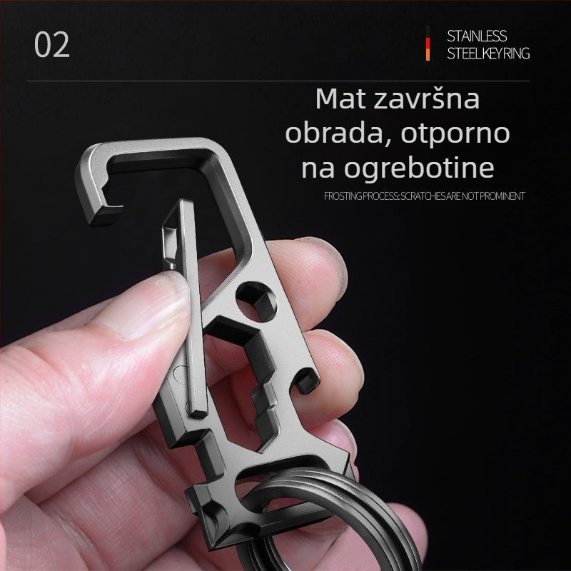 Privjesak za ključeve od čistog titanija, titanova legura, za muškarce, izuzetno debeo, izdržljiv, višenamjenski, otporan na koroziju, jednobojan, za kućnu upotrebu