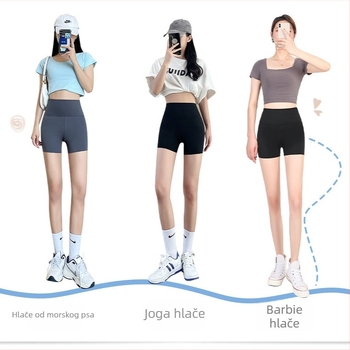 Ženske ¾ duljine šorceva sharkskin, visok pojas, oblikovanje trbuha, podizanje zadnjice, lagane ljetne joga shapewear šortse, plus veličina, podstava