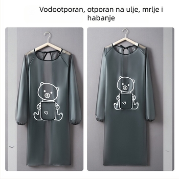 Prozirna TPU pregača s dugim rukavima za kuhinju, vodootporna i otporna na masnoće, za kućnu upotrebu