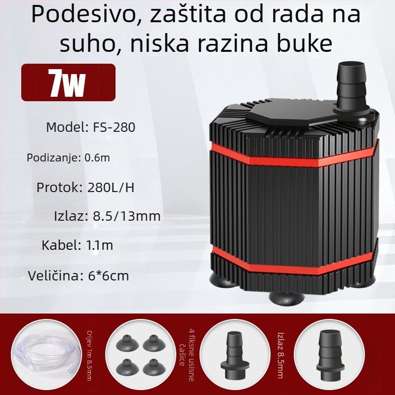 Potapajuća pumpa za akvarij, mala donja usisna pumpa, pumpa za cirkulaciju i filtriranje vode, mini pumpa za izmjenu vode