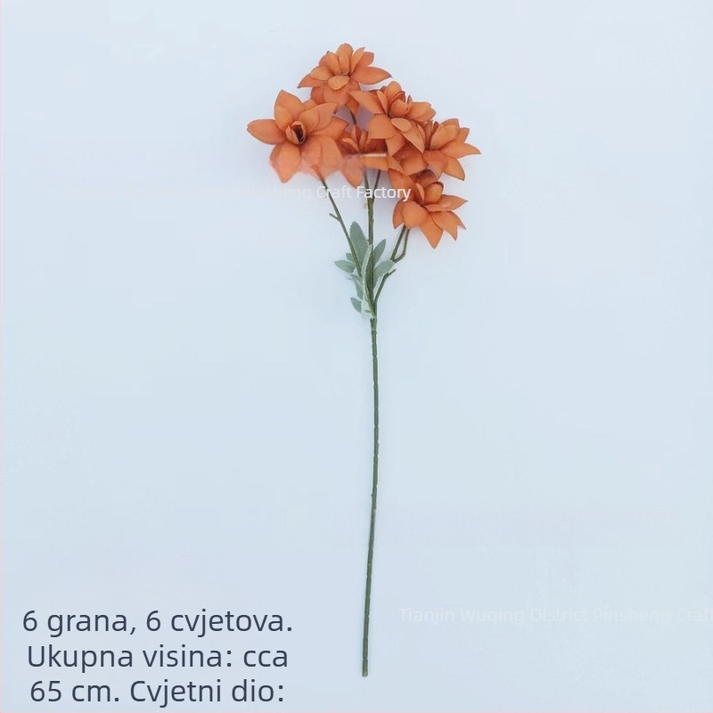 Šestoglavi umjetni cvjetovi za svadbenu stazu, hotelsku cvjetnu dekoraciju i rekvizite za fotografiju