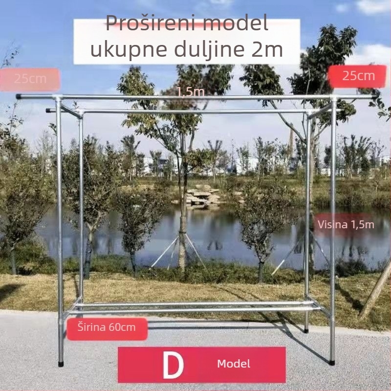 Sušilica za odjeću od pocinčanog željeza, podna, dvostruki sloj, balkon